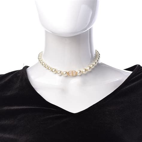 dior necklace with pearl|christian dior pearl choker necklace.